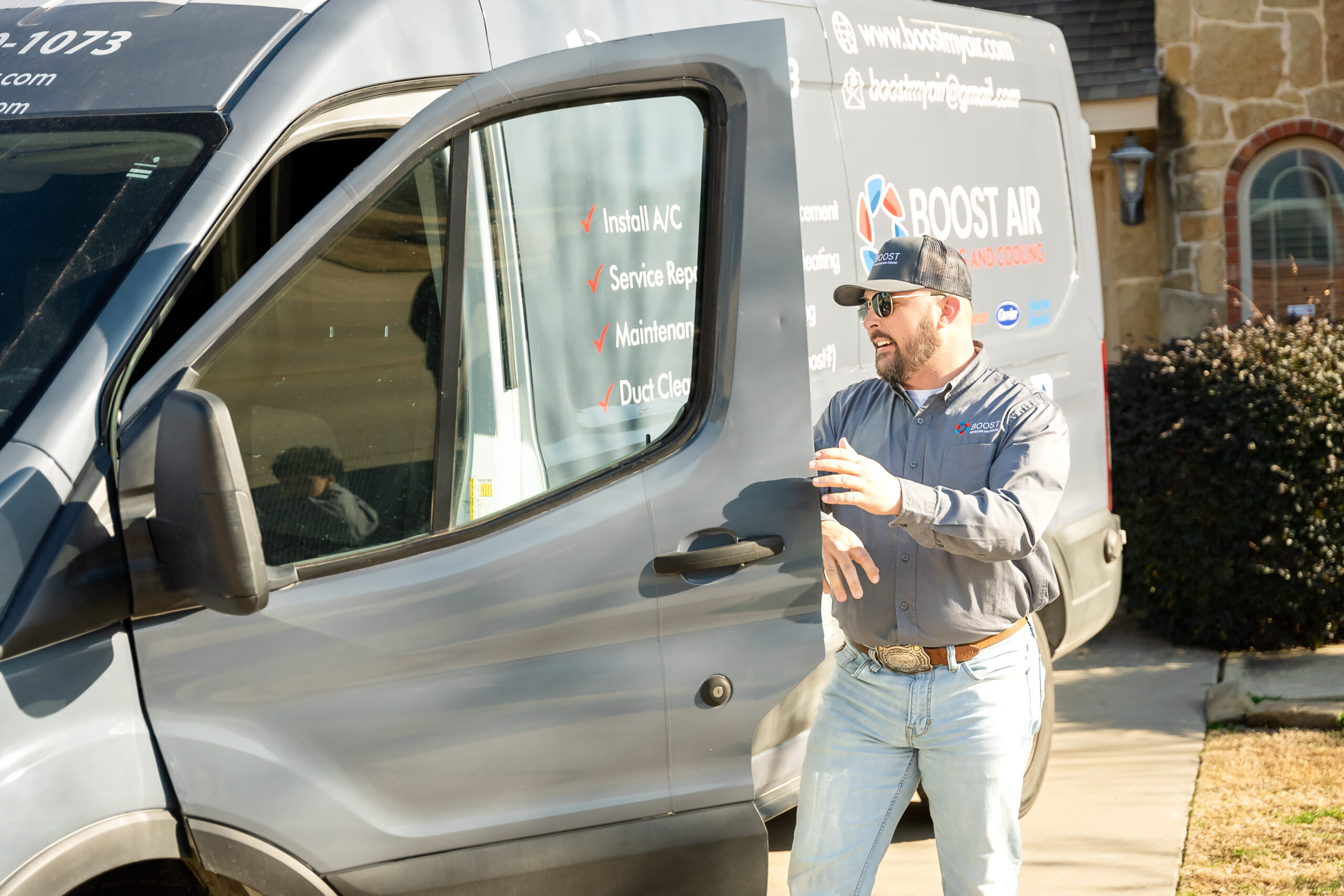 Boost Air And Plumbing service van ready for a same-day call